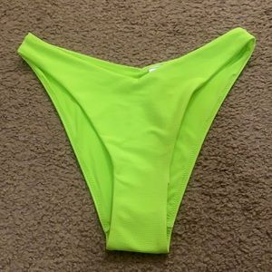 H&M Cheeky Neon Green Bikini Bottom size 2